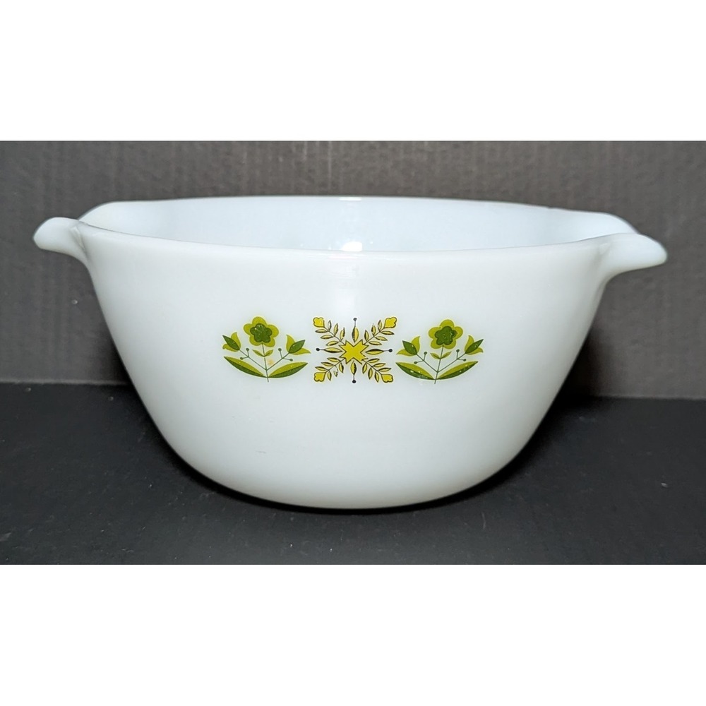 Vintage Anchor Hocking Fire King Green Meadow Mixing Bowl 9"